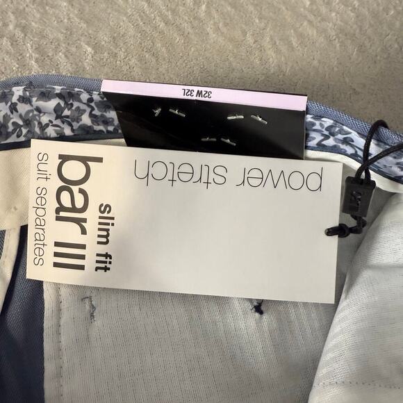 Bar lll Men’s Powerstretch Slim Fit Suit Dress Flat Front Pants, Blue, 32x32 - Picture 7 of 9